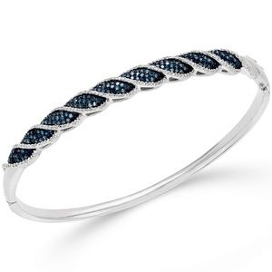 White and Blue Diamond Bracelet